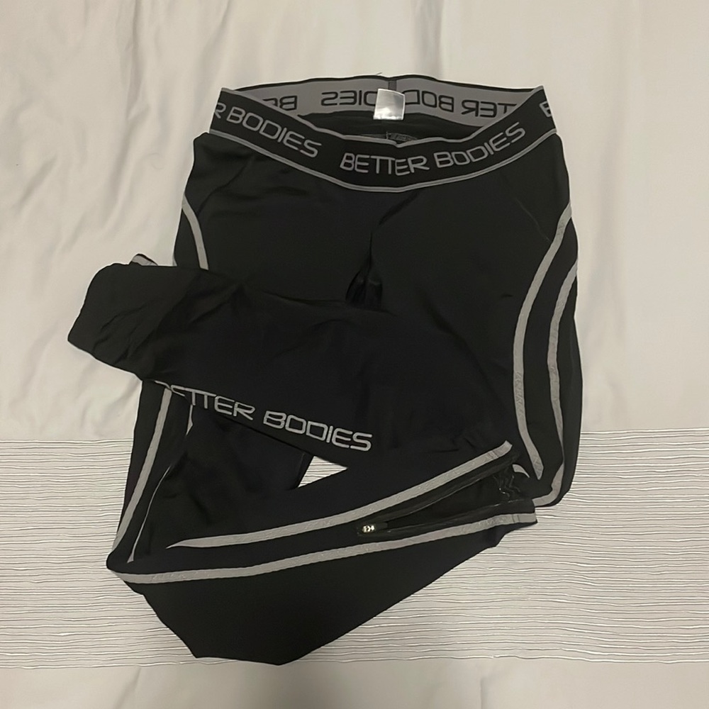 Low rise better bodies leggings zipper ankle